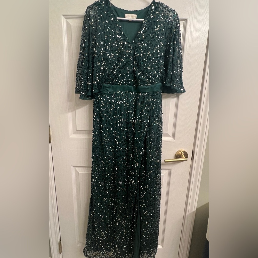 ASOS Maya Sequin Wrap Maxi Dress Size 8